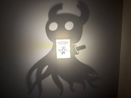 Hollow Knight Shadow Projection Night Light | 3D Printed Ambient Wall Lamp | Gamer Room Decor