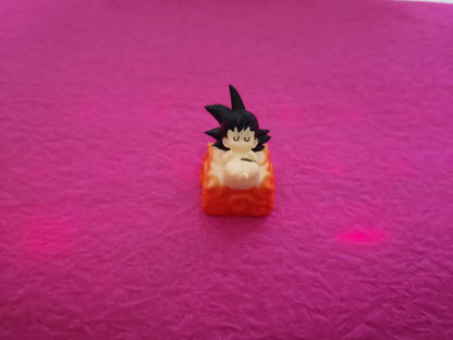Sleeping Baby Goku on Nimbus Cloud Artisan Keycap - Handmade Resin Custom Keycap for Mechanical Keyboards