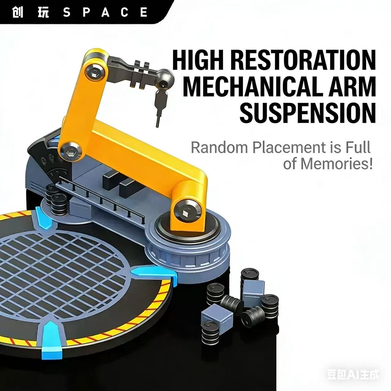 Industrial Combat Repair Station: 20W Wireless Charging Dock with Articulated Crane