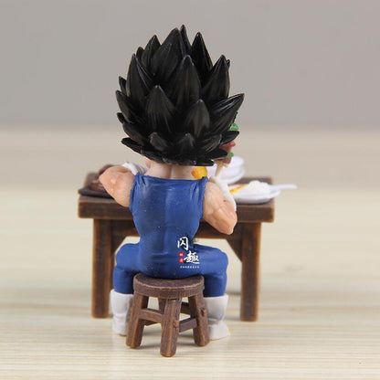 Dragon Ball Z Saiyan Feast Diorama - Goku & Vegeta Eating Scene Figure Set (8cm)
