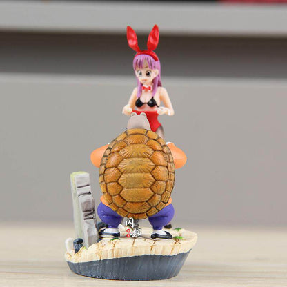 Dragon Ball Master Roshi & Bunny Girl Bulma Figure Set - Classic Nosebleed Scene Collectible Statue (10cm)