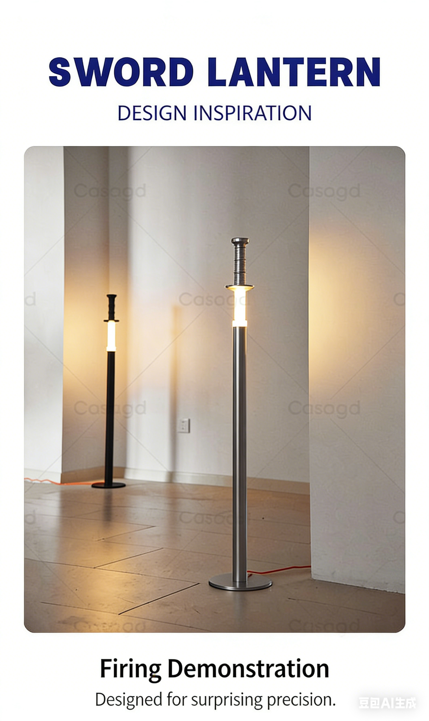 Minimalist Sword Floor Lamp - Interactive Adjustable Ambient Lighting