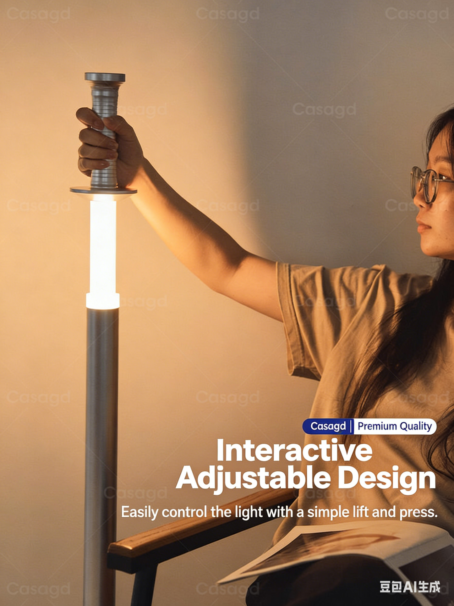 Minimalist Sword Floor Lamp - Interactive Adjustable Ambient Lighting