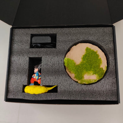 Magnetic Levitating Anime Boy on Golden Cloud Figure | Floating Desk Ornament
