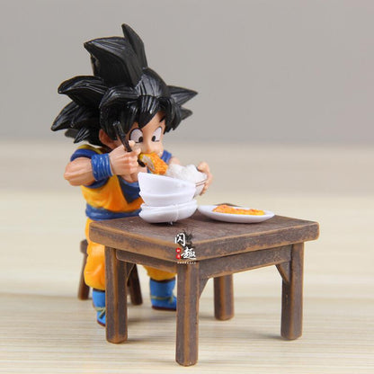 Dragon Ball Z Saiyan Feast Diorama - Goku & Vegeta Eating Scene Figure Set (8cm)