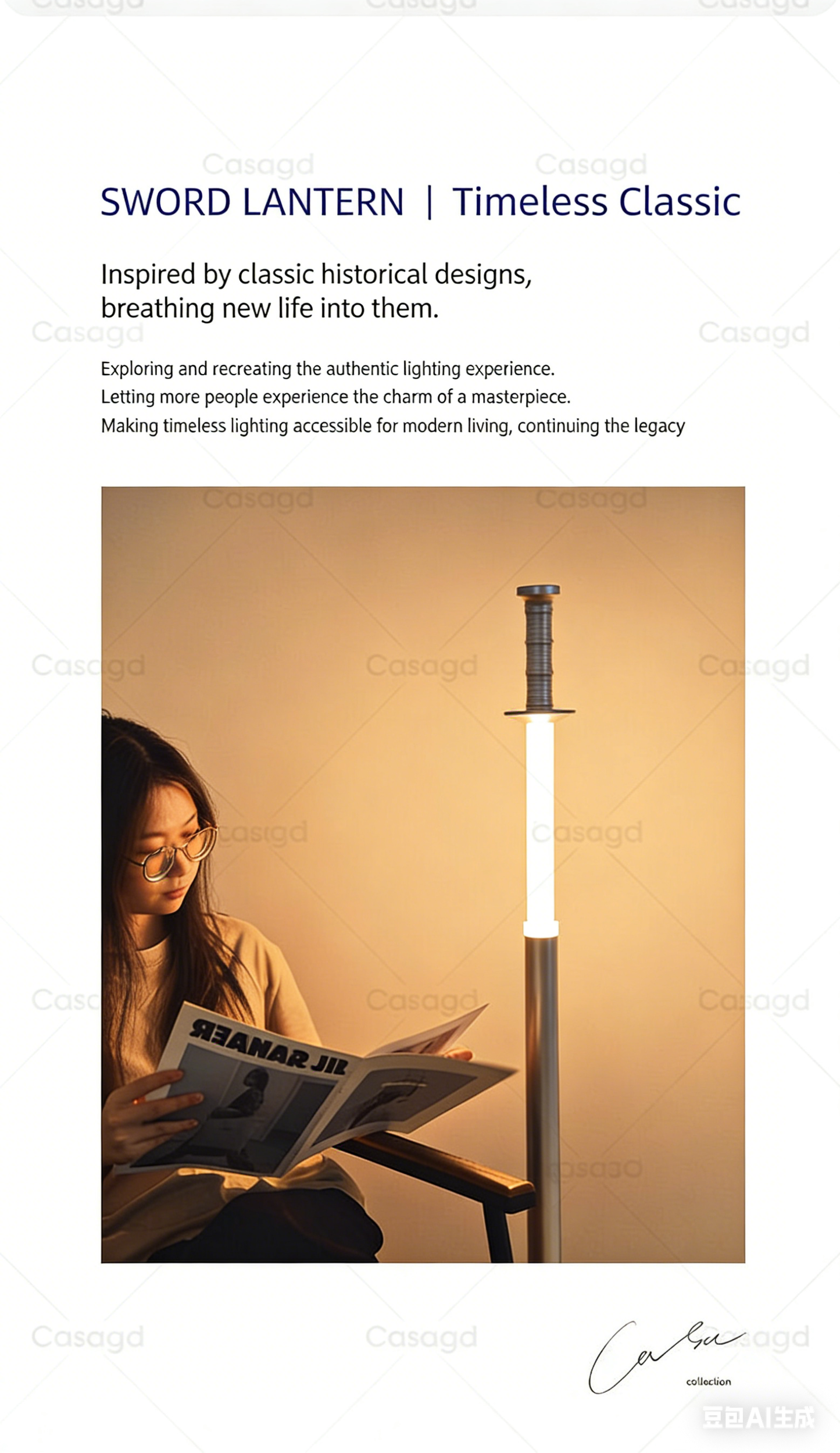 Minimalist Sword Floor Lamp - Interactive Adjustable Ambient Lighting