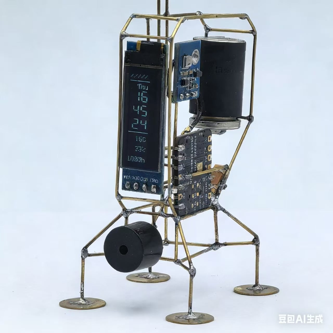 Mars Explorer Lander: Wi-Fi Smart Clock & Weather Station (Handcrafted Metal Art)