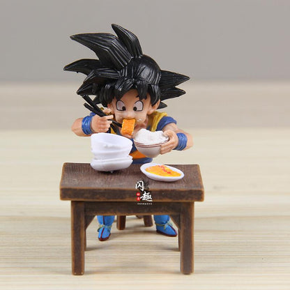 Dragon Ball Z Saiyan Feast Diorama - Goku & Vegeta Eating Scene Figure Set (8cm)