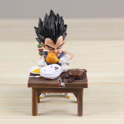 Dragon Ball Z Saiyan Feast Diorama - Goku & Vegeta Eating Scene Figure Set (8cm)