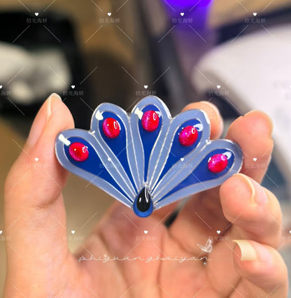 Peacock Miraculous Brooch Pin - Highly Detailed Transformed Mayura Cosplay Prop (Handmade Resin)