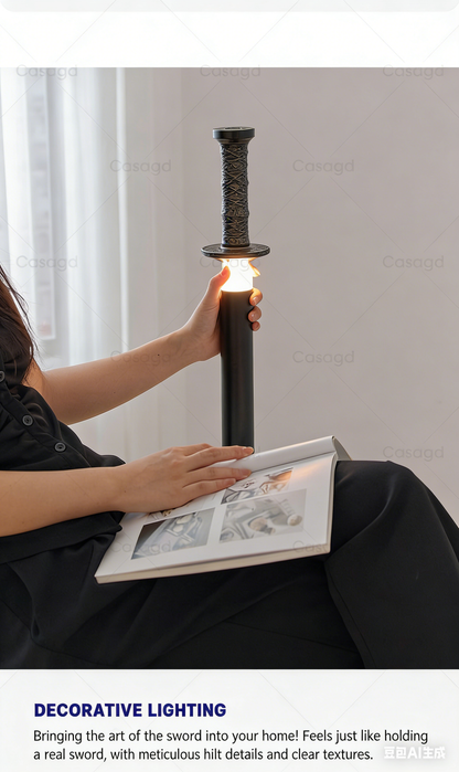 Minimalist Sword Floor Lamp - Interactive Adjustable Ambient Lighting