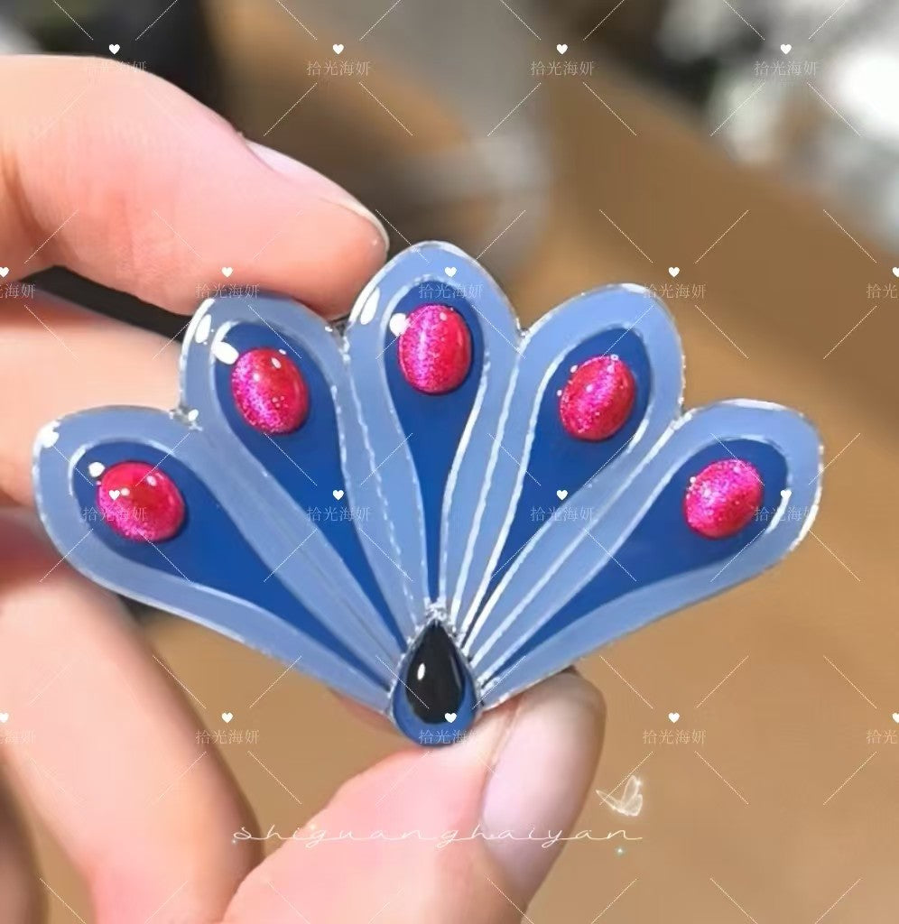 Peacock Miraculous Brooch Pin - Highly Detailed Transformed Mayura Cosplay Prop (Handmade Resin)