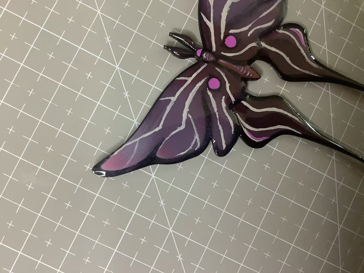 Hand-Painted Butterfly Miraculous Brooch | Hawk Moth Cosplay Prop