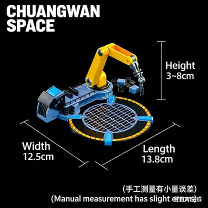 Industrial Combat Repair Station: 20W Wireless Charging Dock with Articulated Crane