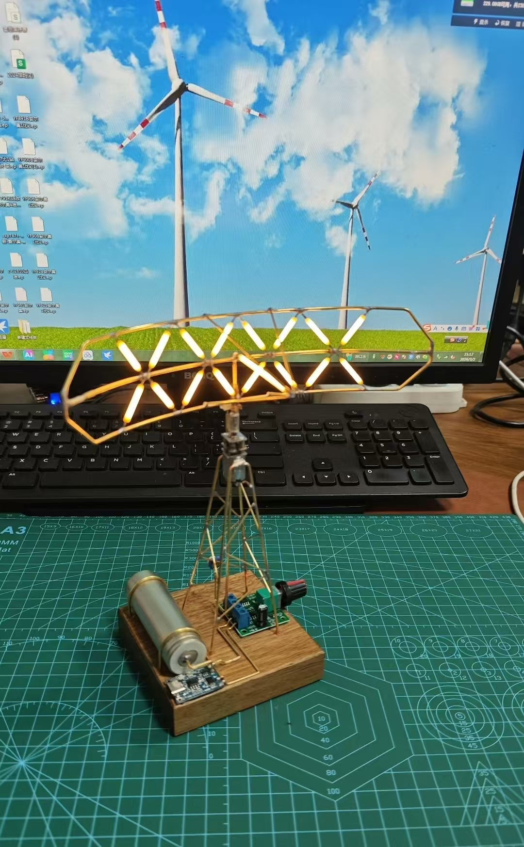 Handmade Brass DIY Radar Desktop Lamp