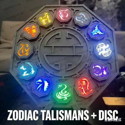 Upgraded Version - 12 Zodiac Talismans Set with Wireless Charging Disc