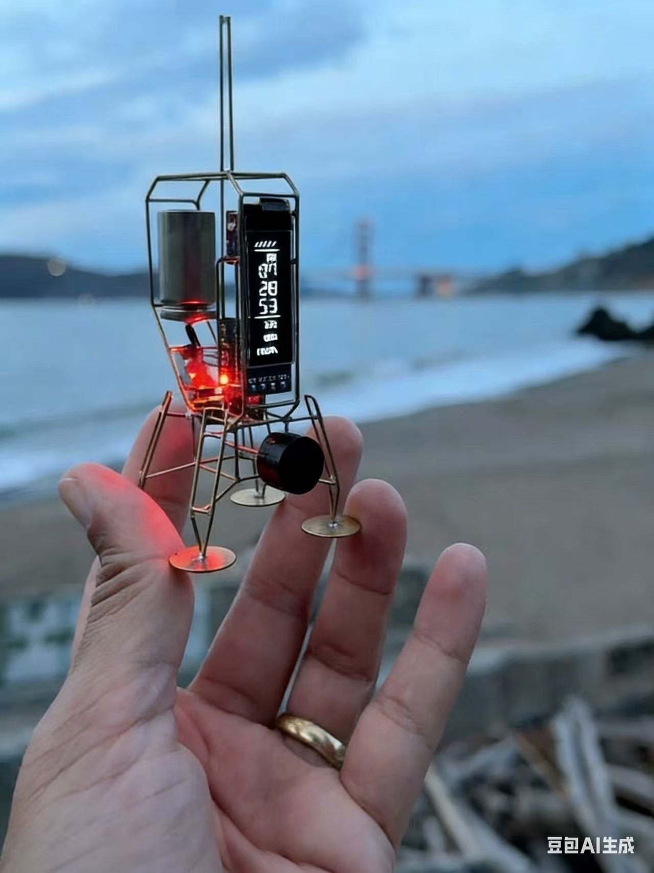 Mars Explorer Lander: Wi-Fi Smart Clock & Weather Station (Handcrafted Metal Art)