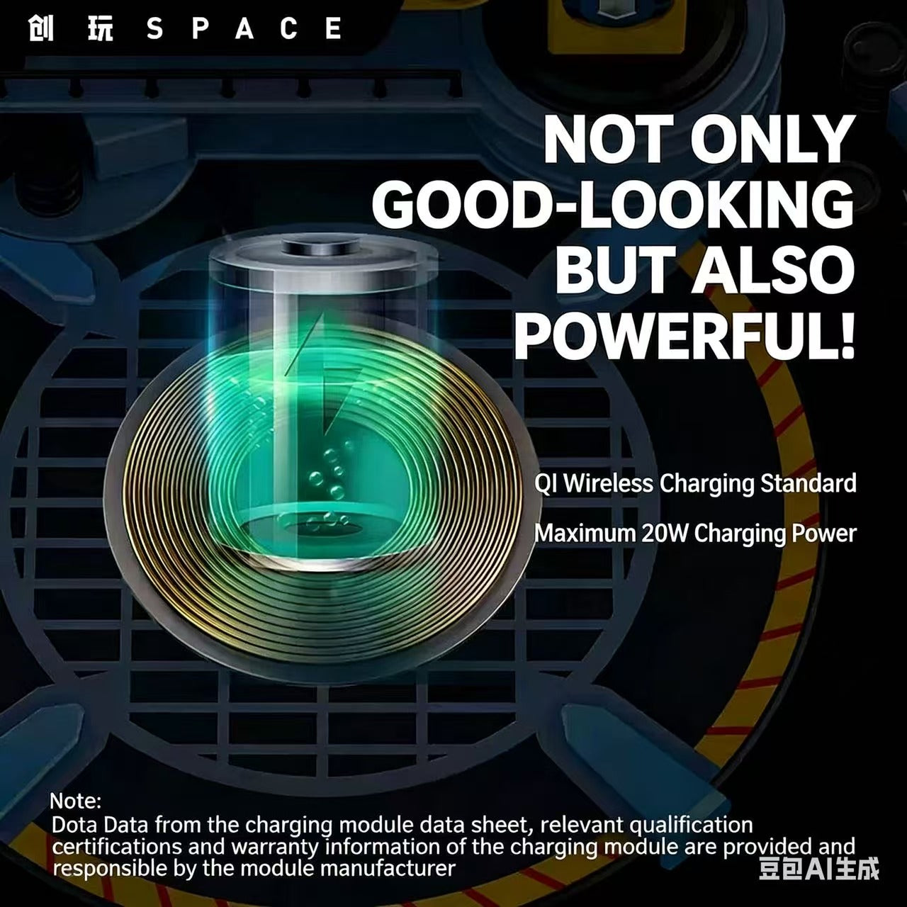 Industrial Combat Repair Station: 20W Wireless Charging Dock with Articulated Crane