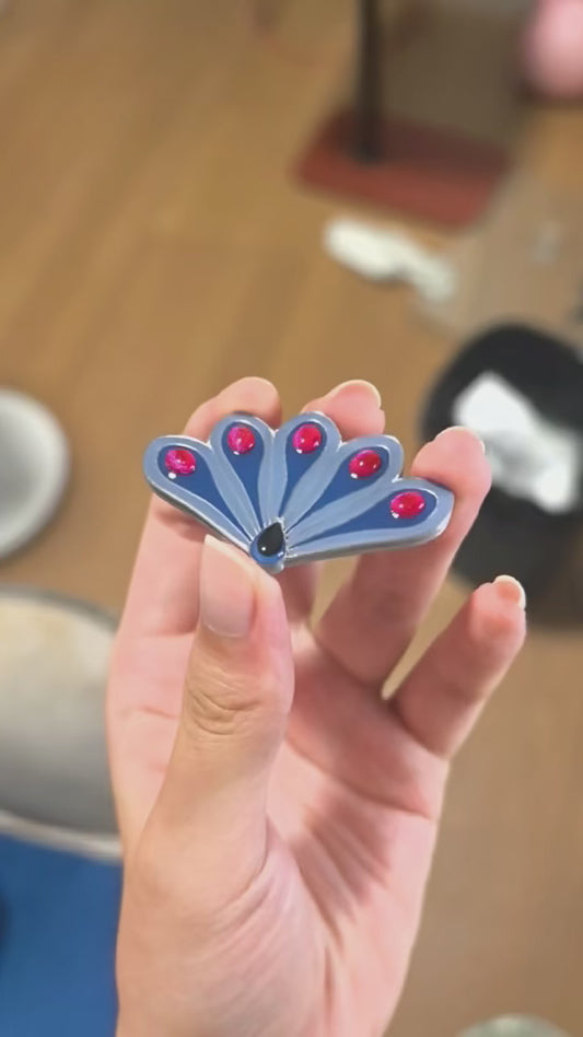 Peacock Miraculous Brooch Pin - Highly Detailed Transformed Mayura Cosplay Prop (Handmade Resin)