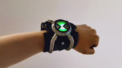 Alien Hero Transformation Watch Prop - Spring-Loaded Pop-Up with Magnetic LEDs (V1 Style)
