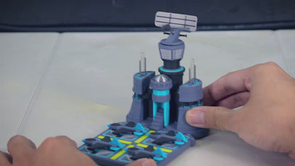 Sci-Fi Air Command Base: Wireless Phone Charger with Motorized Radar & LED Lights