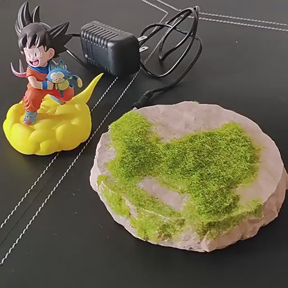 Magnetic Levitating Anime Boy on Golden Cloud Figure | Floating Desk Ornament