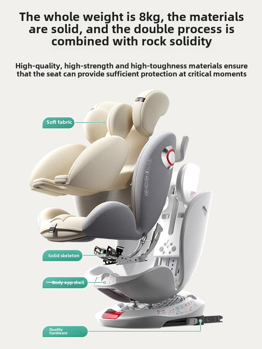 Safe and Comfortable Children's Car Seat, Suitable for Kids Aged 0-12, Baby Infants Toddlers, 2-in-1 Reclining Design